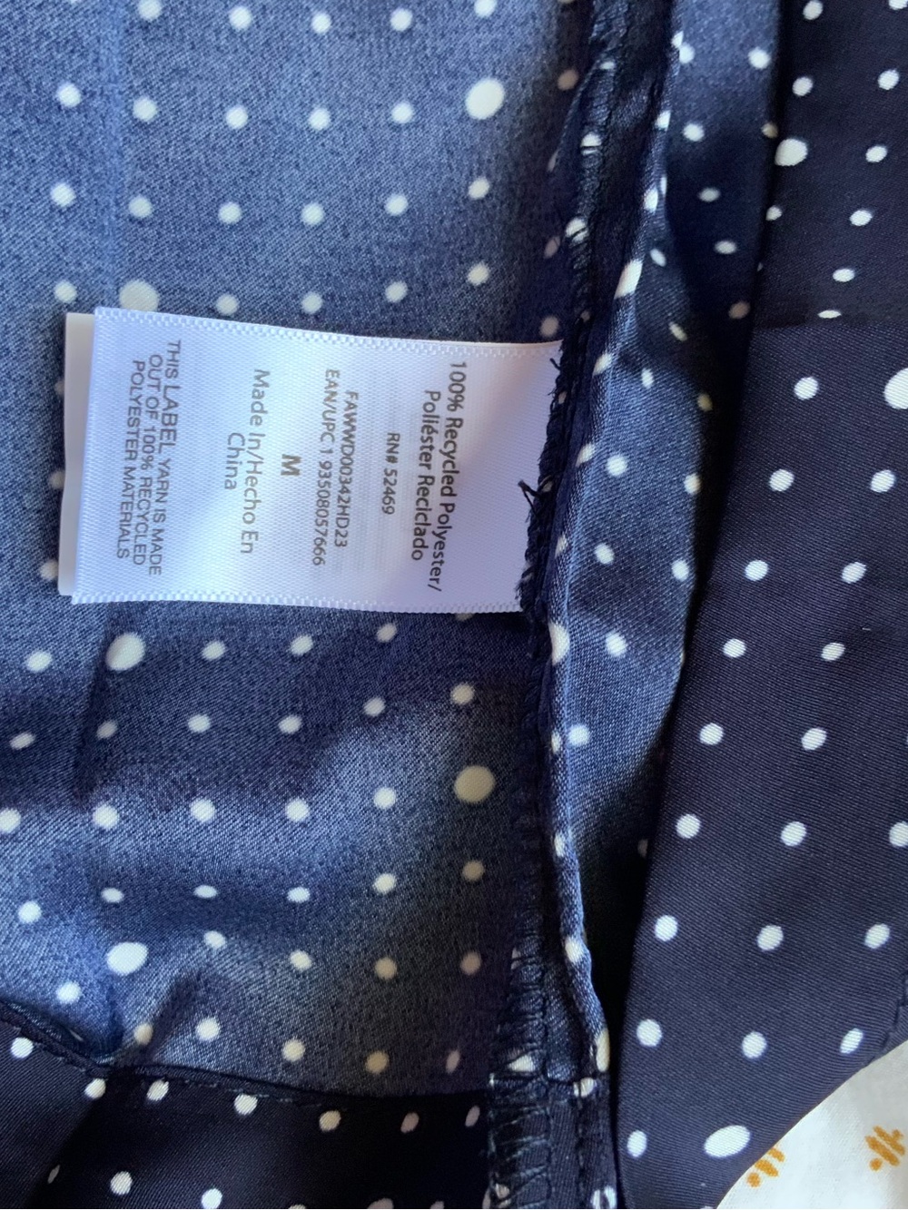 Free Assembly Silky Navy Polka Dot Shirt Dress with Tie Waist - Picture 5 of 6
